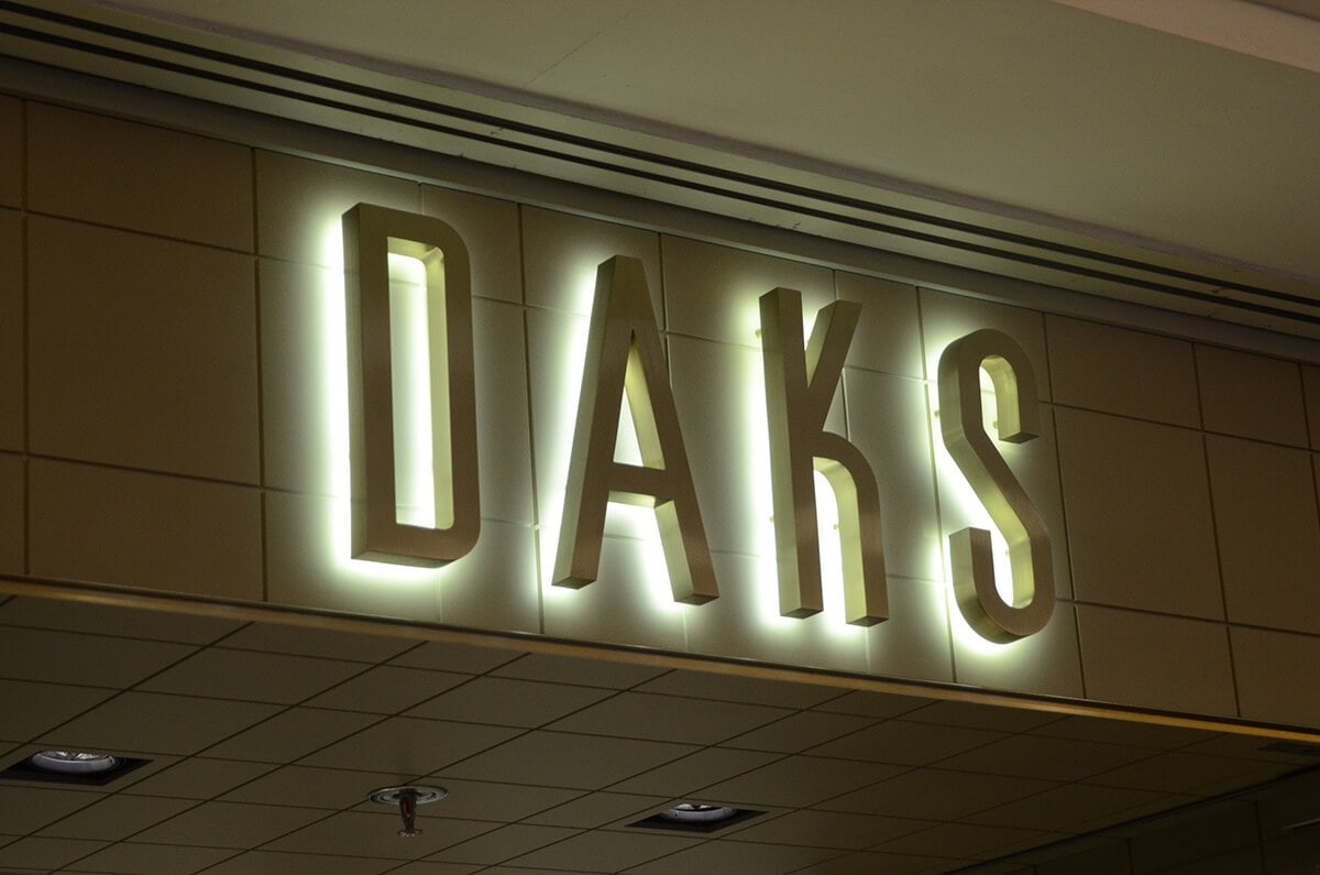 3D LED Backlit Signs With Brushed Gold Plated Letter Shell And